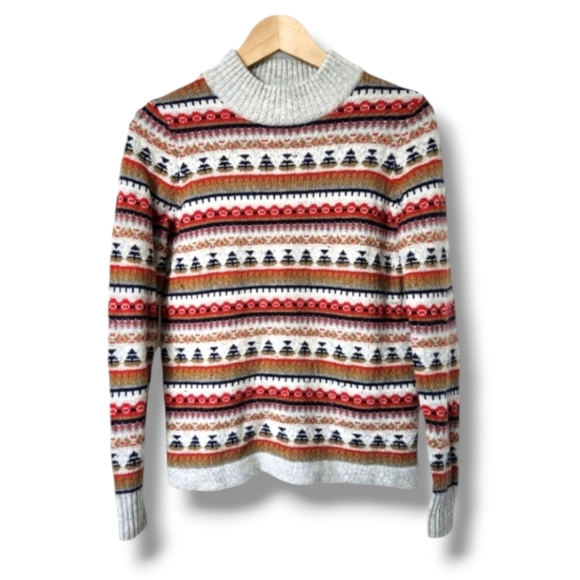 J.Crew Mock Neck Fair Isle Lamb's Wool Sweater  | XS - Picture 10 of 10